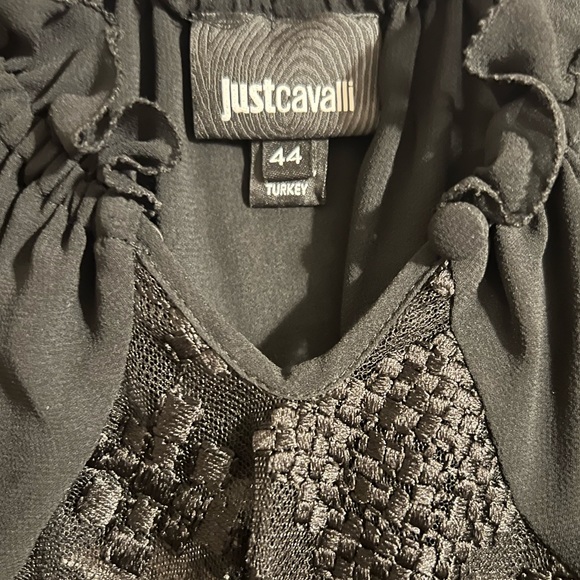 Just Cavalli. Black dress with lace in the middle ,long sleeve, v neck, size M - Picture 7 of 7